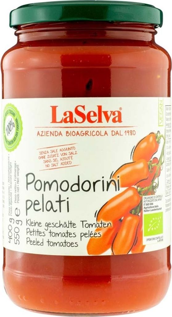 Pomodorini pelati - malé lúpané paradajky 550g Obrázok produktu 