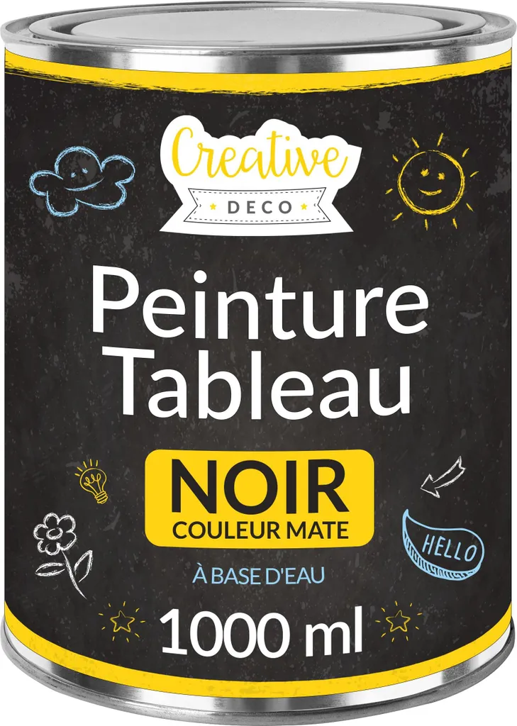Peinture Ardoise Noir Mat Creative Deco 1000ml - Finition Base Eau
