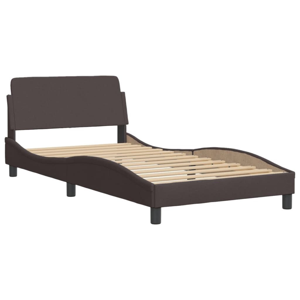 Bettgestell "Dover" Dunkelbraun 100x200 cm Stoff