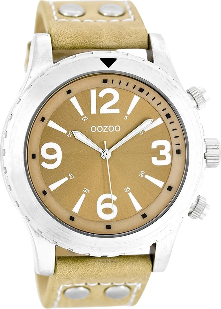 Orologio Oozoo UOC6110A da Uomo: Design Minimal e Cinturino in Pelle Beige