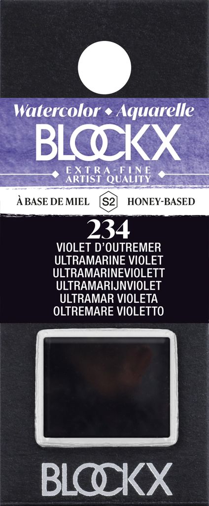 Blockx 3x Aquarellfarbe, 1/2 Näpfchen 1,5ml Ultramarinviolett 41234BXC