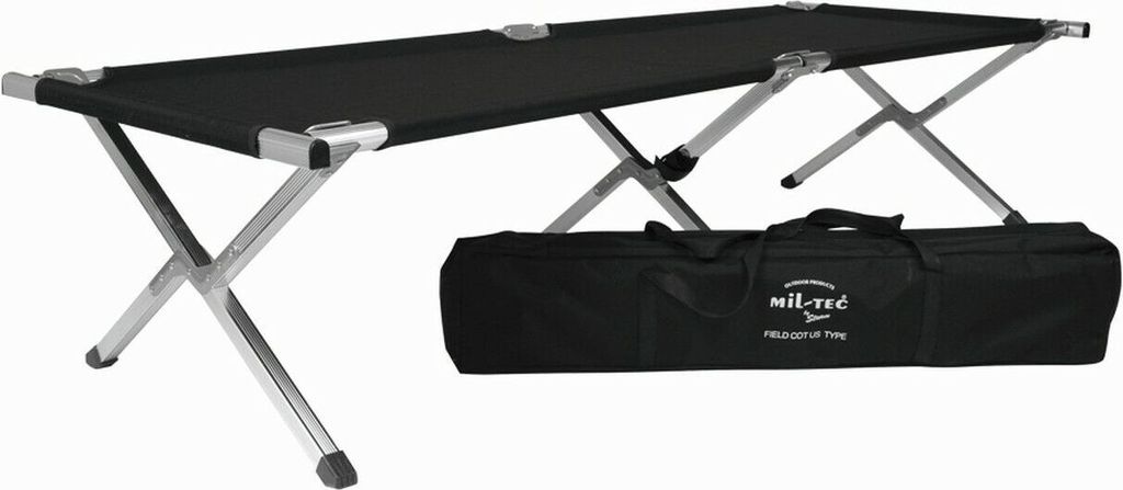 Feldbett US Typ Alu m.Tasche, schwarz Produktbild 