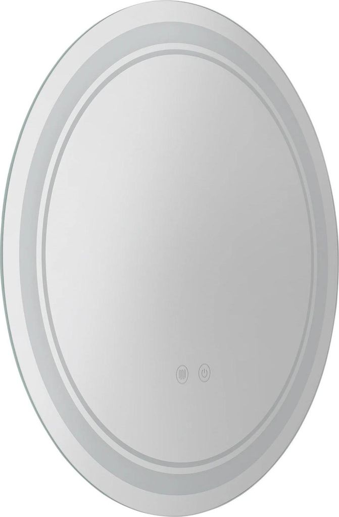Badezimmerspiegel - Runder LED-Spiegel - 50 cm - Dimmbar 3000–6000K - 3 Lichtfarben - Touchschalter - Beschlagfrei - Memory-Funktion - Silber
