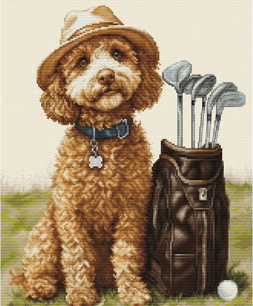 Kit broderie point de croix Luca-S Der Meistergolfer toile Aida 26x31cm