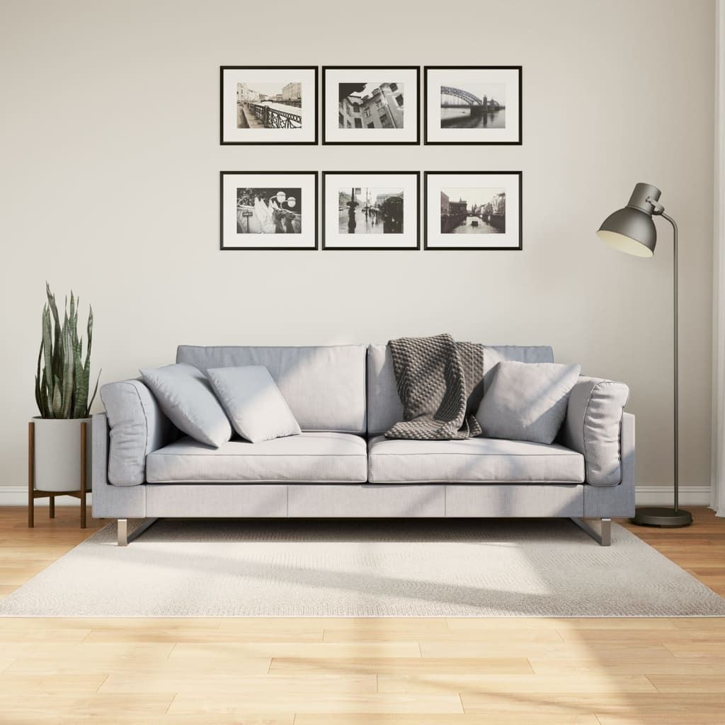 Design Teppich IZA Kurzflor Skandinavischer Look Creme 120x170 cm, Designerteppiche 2024 Neu