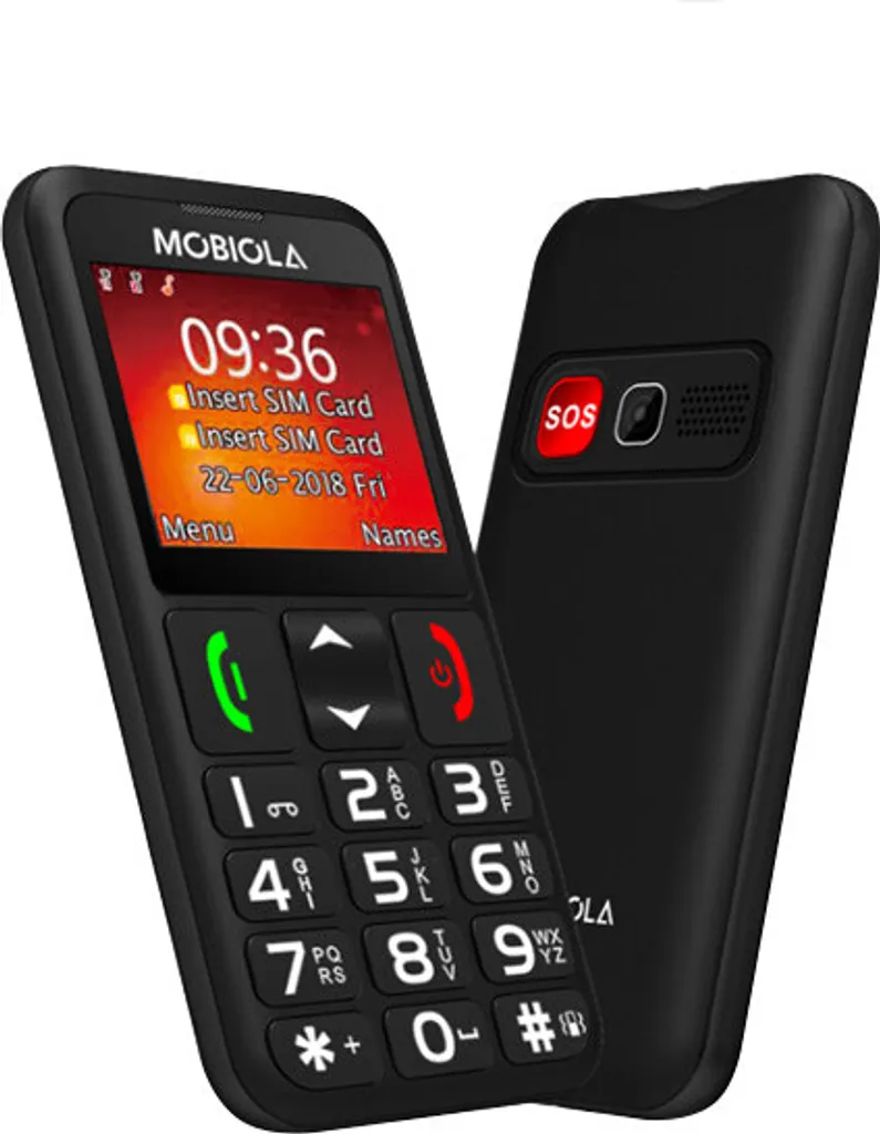 Téléphone Portable Grosses Touches Mobiola MB700 Noir pour Seniors