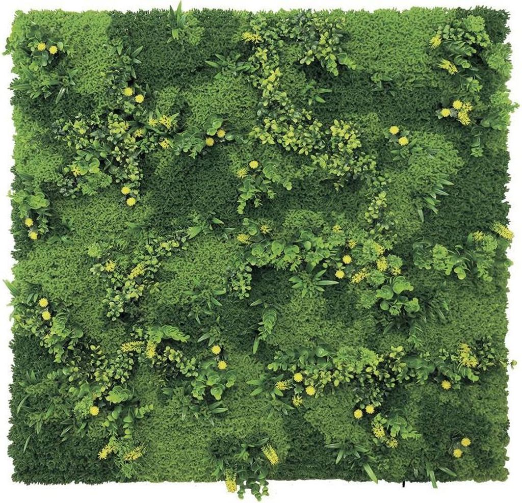 Tundra-Dekorplatte mit synthetischem Laub - Grün - 1x1m