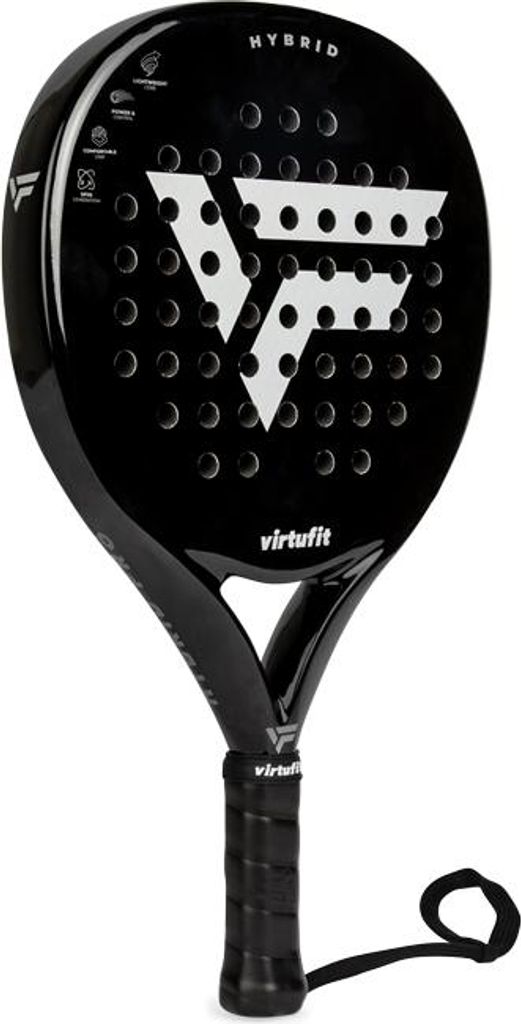 VirtuFit Hybrid Padel Racket Schwarz Silber 365 g Carbon EVA