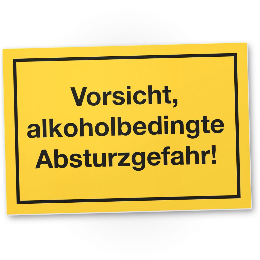 DankeDir! Alkoholbedingte Absturzgefahr Kunststoff Schild mit Spruch - lustiges Geschenk für ihn Geschenkidee Geburtstagsgeschenk Männer Jungs Pa...