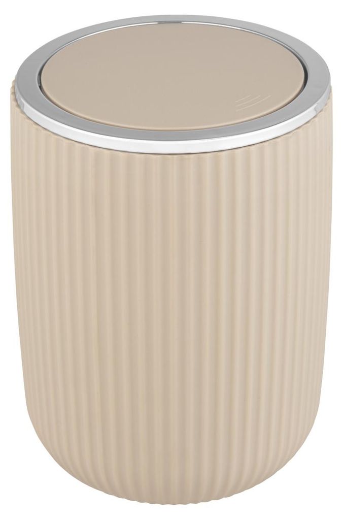 WENKO Schwingdeckeleimer Agropoli S Beige Abfall Eimer Müll Produktbild 