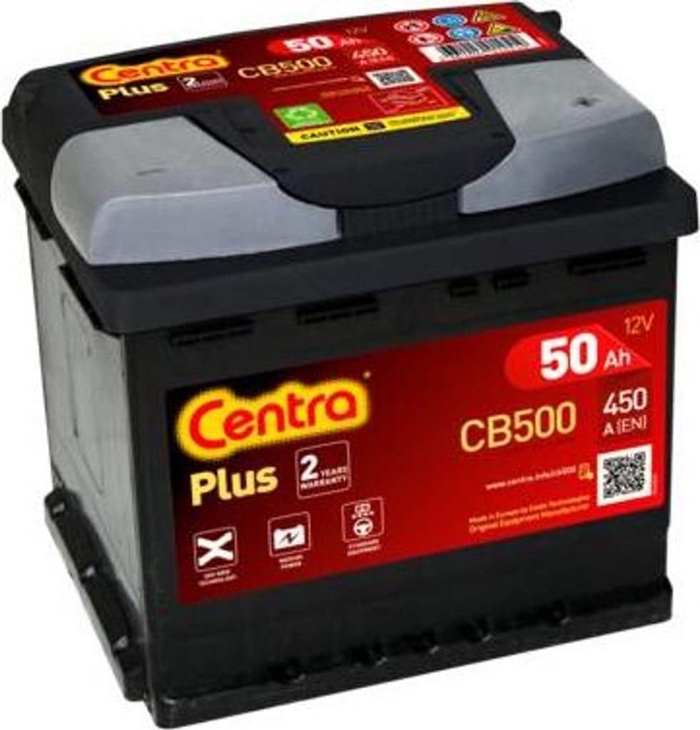 CENTRA CB500 Starterbatterie OE 606777030 kompatibel mit 500, 500C, Grande Punto, Punto, Alf. 145, Alf. 146, Alf. 147, Alf. 155, Alf. 4C, Brera, Mi...
