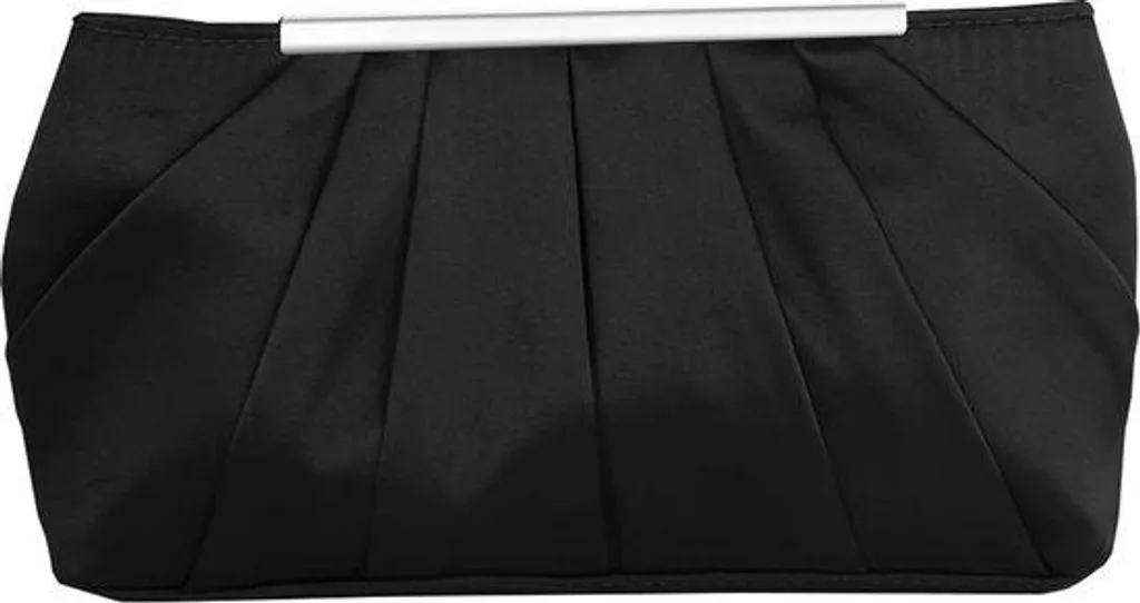 Pochette en satin noir pour cérémonie et mariage, format moyen 50cm