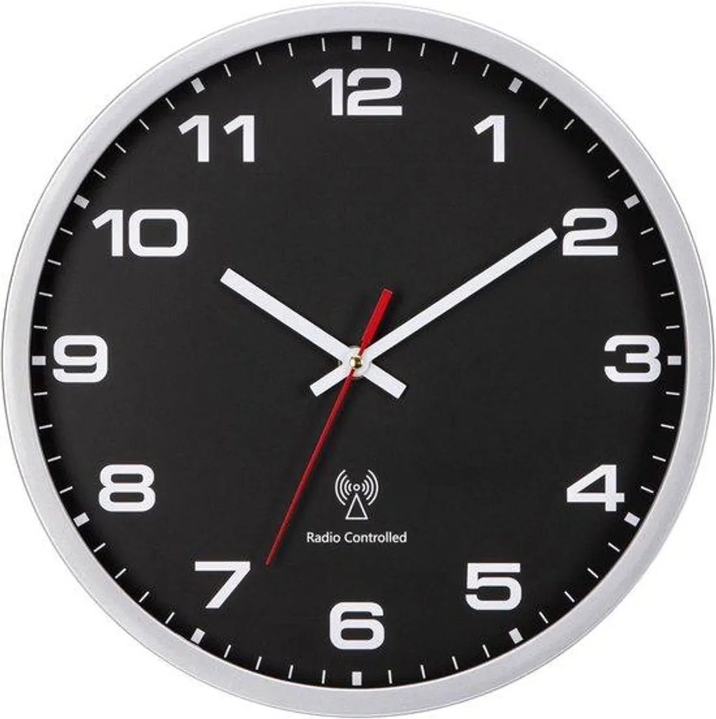 Horloge murale 25 cm radiocommandée silencieuse au design vintage