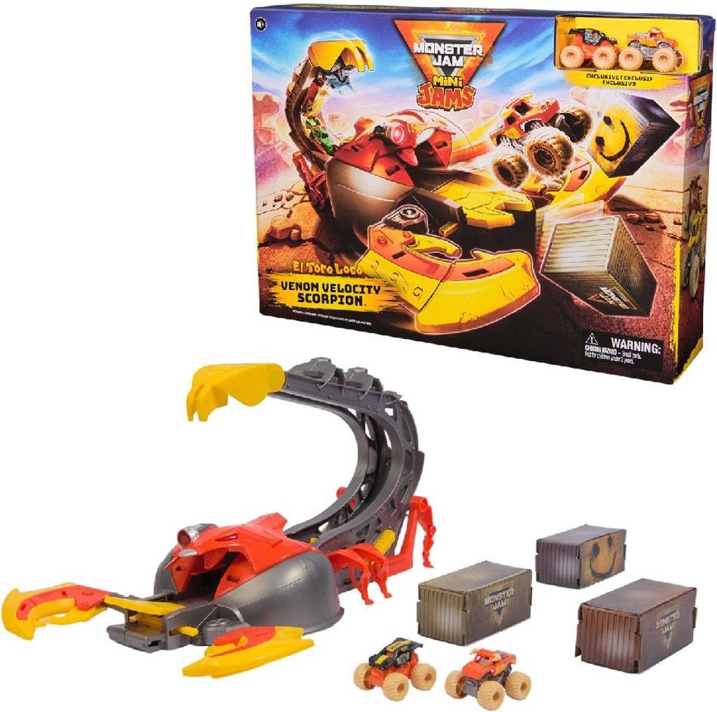 Monster Jam , El Toro Loco's Venom Velocity Scorpion-Spielset, Rampenkatapult, Aktion/Abenteuer, 3 Jahr(e), Mehrfarbig