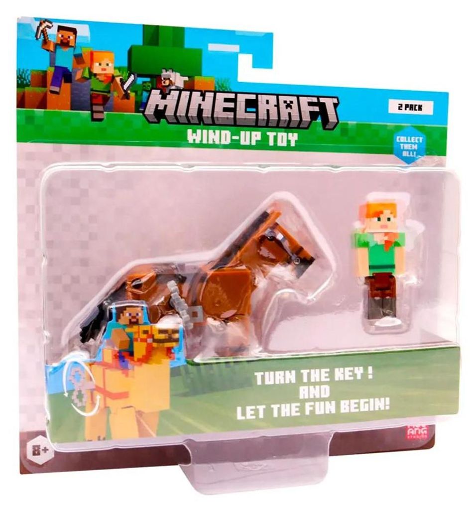 Minecraft S2 3D Wind-Up Toy - Alex & Horse