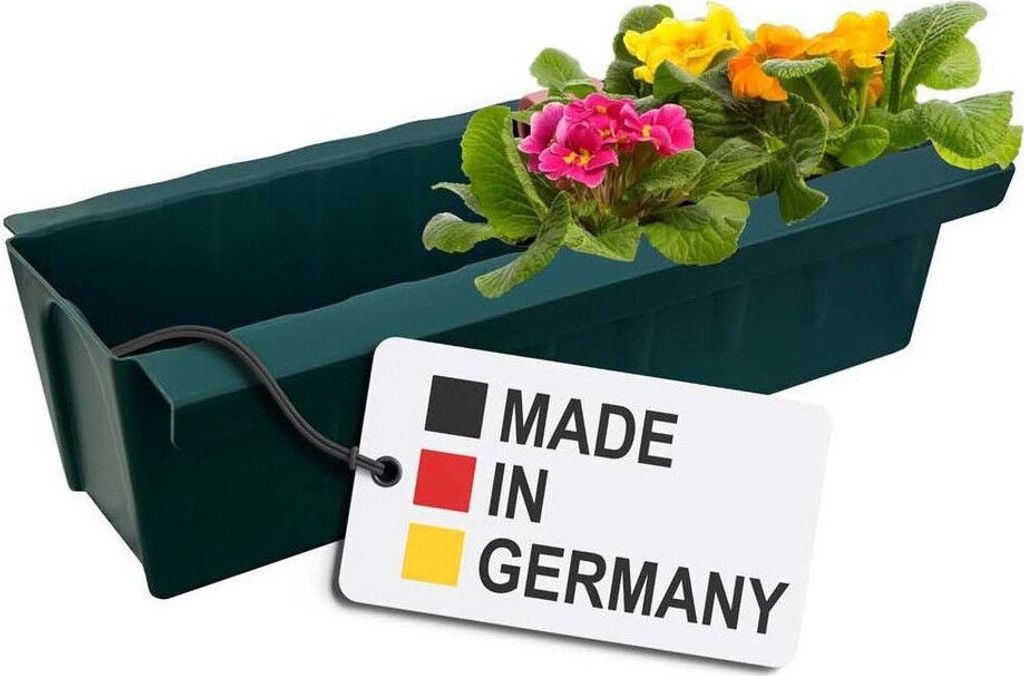 Euro-Paletten Blumenkasten-Einsätze | mit Hängesystem zum Einhängen | 37,3cm Dunkelgrün | Pflanzkasten für Europalette Palette | Balkonkasten ...