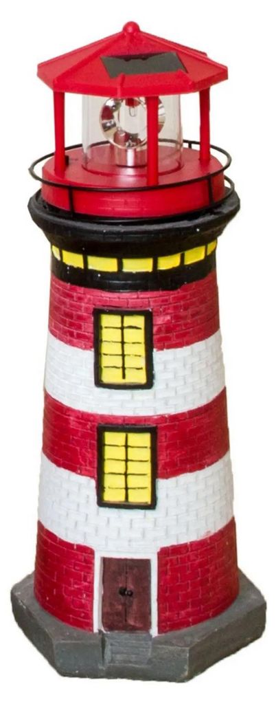 Gartendeko Leuchtturm mit Solar 82 cm, handbemalte Produktbild 