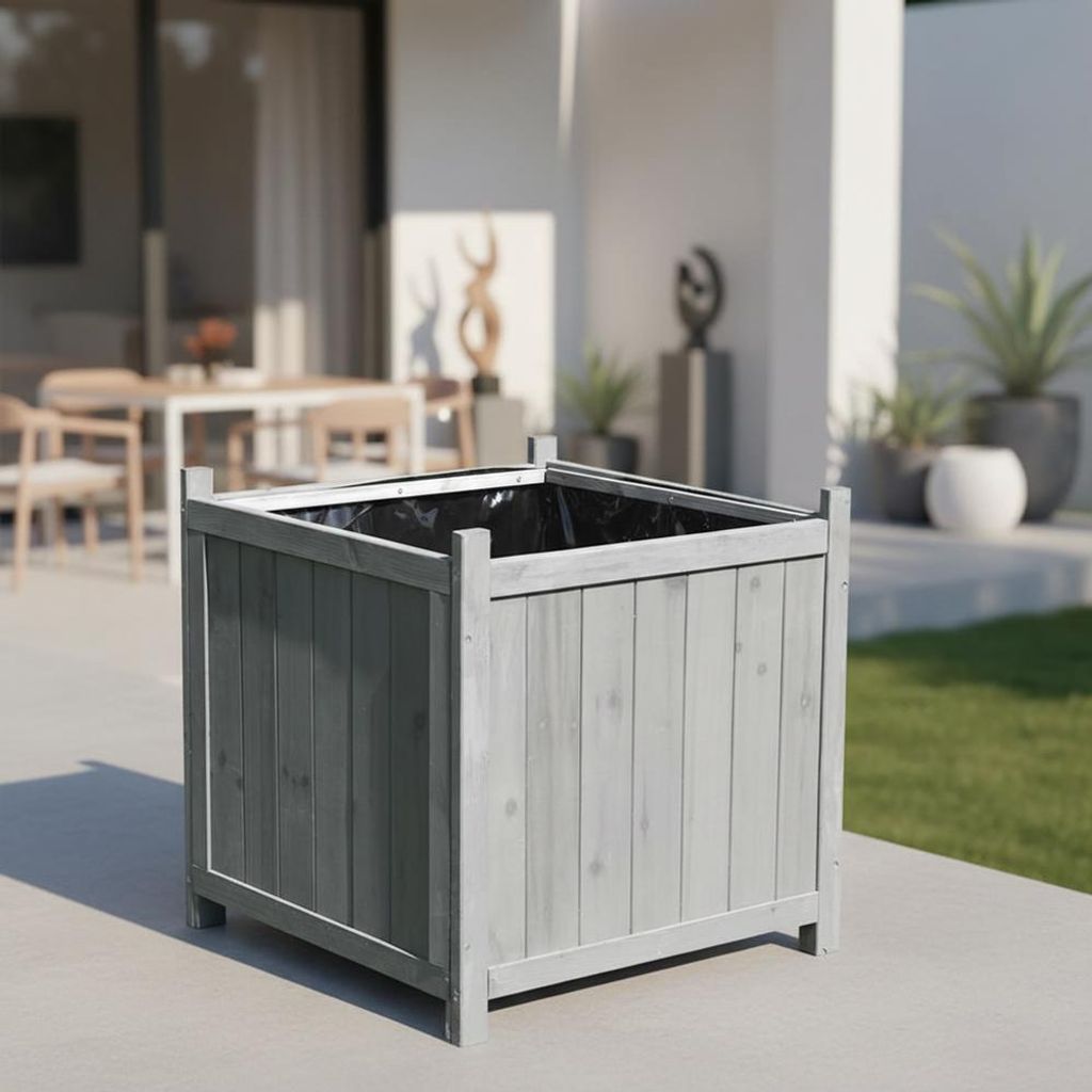 50x50 Bac à fleurs Jardinière Bac à fleurs Cache-pot gris Image du produit 