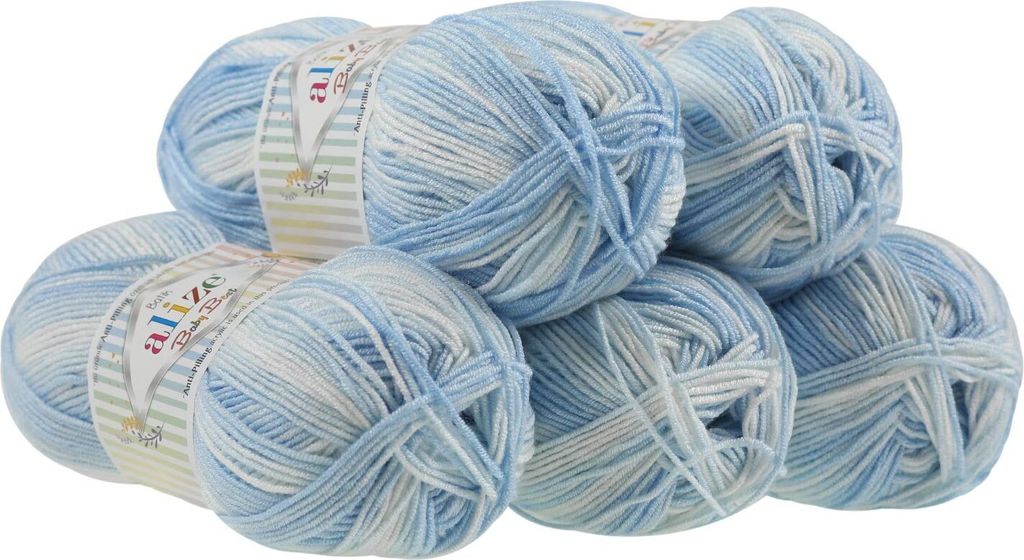 500g Baby Wolle Strickgarn ALIZE Baby Best Batik Antipilling, unterschiedliche Farben