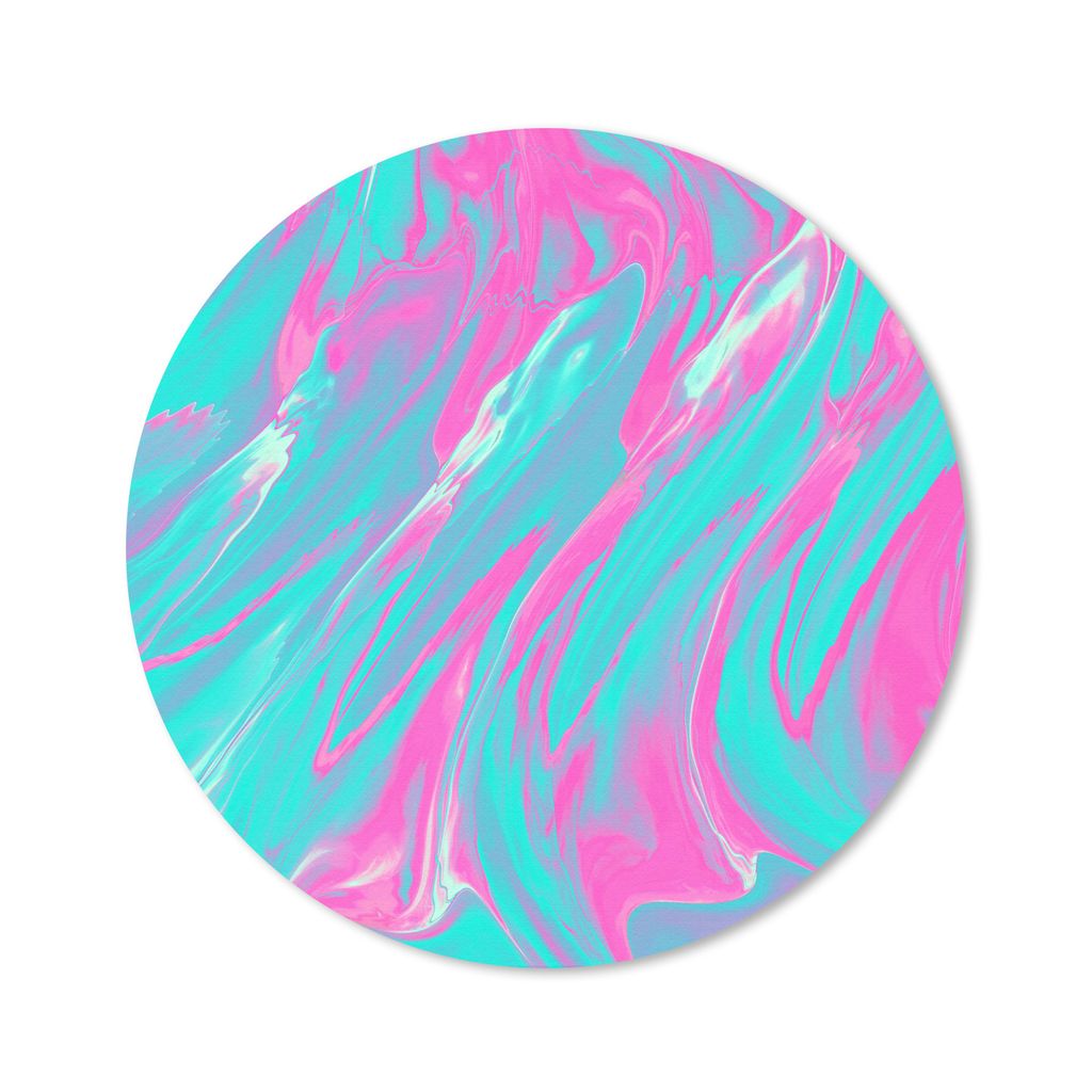 MuchoWow Mauspad Mousepad Kunst - Rosa - Blau - Psychedelisch 30x30 cm - Mousepads - Maus Mat - Pad - Mausunterlage - Tischunterlage - Schreibtis...