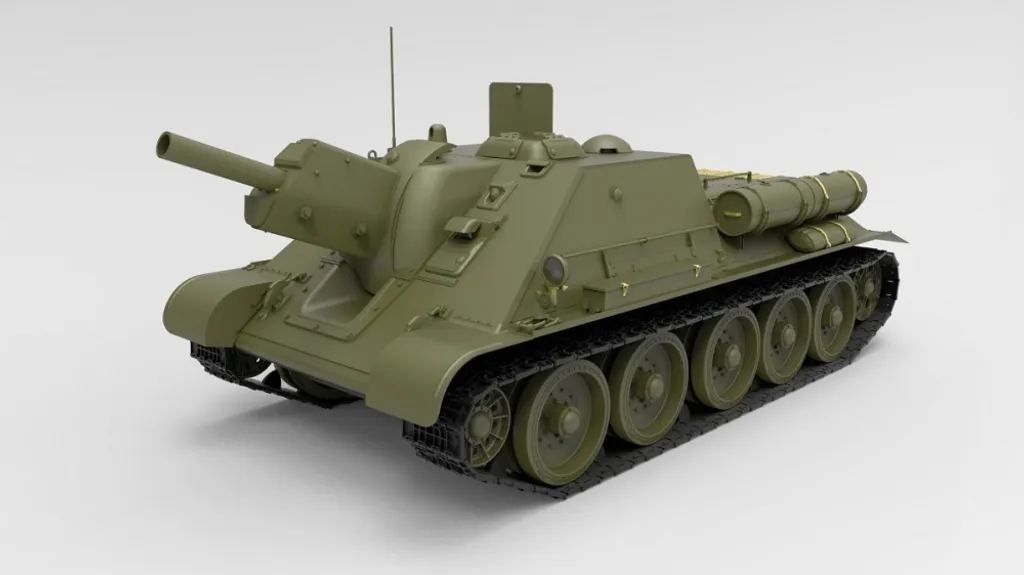 Maquette Char Soviétique SU-122 1/35 avec Aménagement Intérieur Total - 4