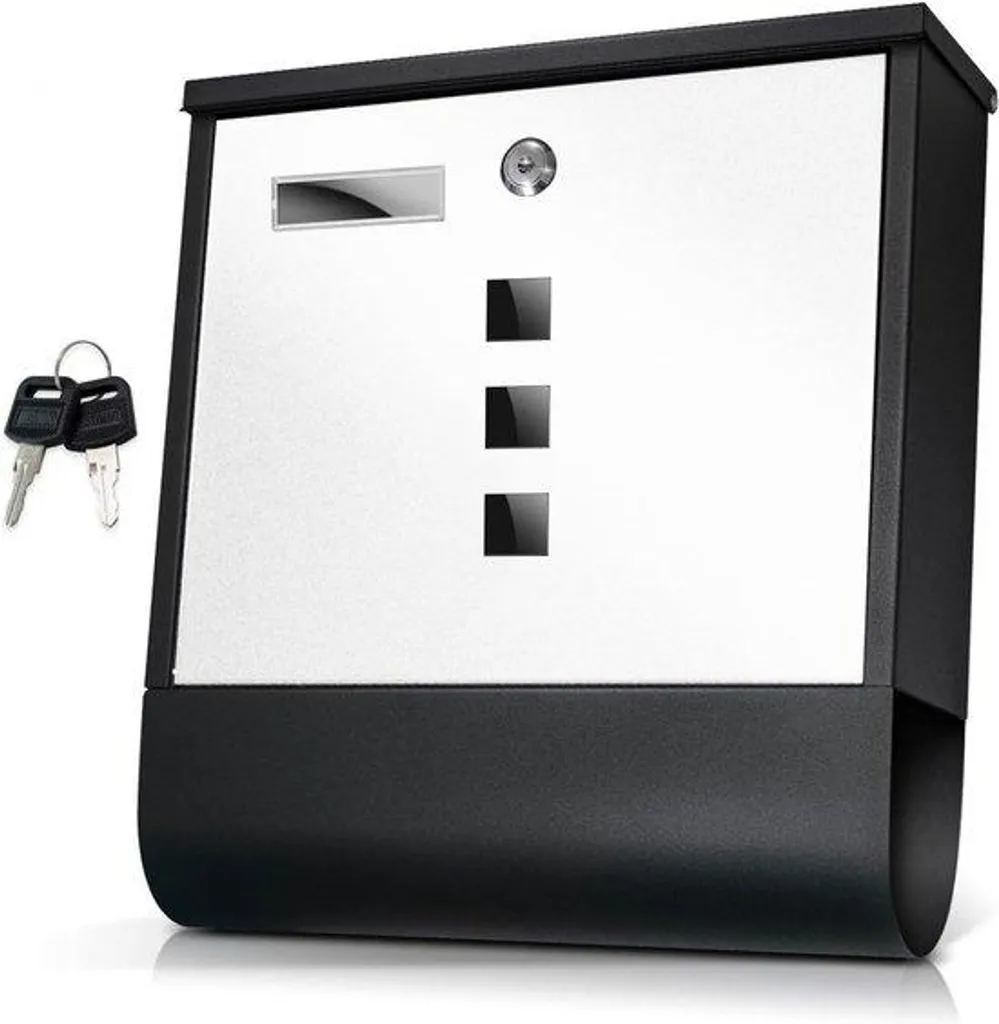 Boîte aux lettres murale inox bicolore pour extérieur avec fente large