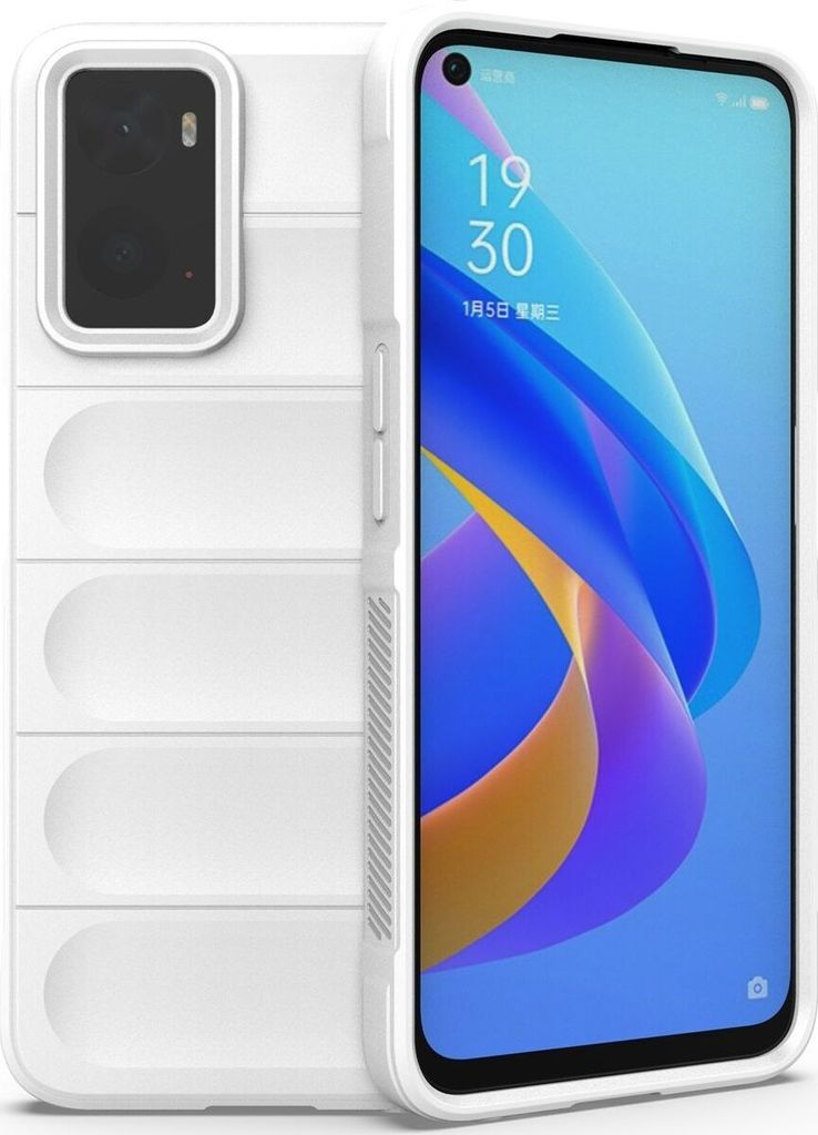 Mobigear Bumpy OPPO A76 Hülle Flexibles TPU Backcover - Weiß