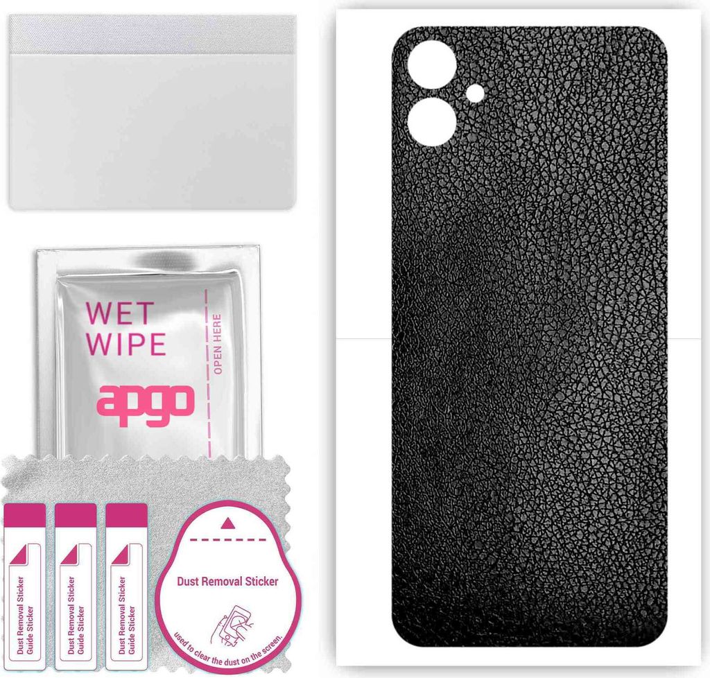 apgo Rückseite Schutzfolie, Skin, kompatibel mit Samsung Galaxy F14, Hinten Displayschutzfolie aus Vinylfolie, kratzfest, einfache Montage - Schwa...