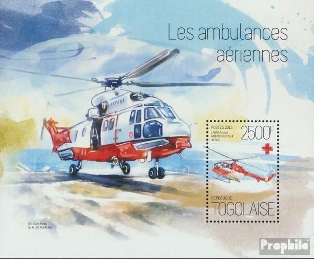 Briefmarken Togo 2013 Mi Block 912 (kompl. Ausgabe) postfrisch Krankenwagen