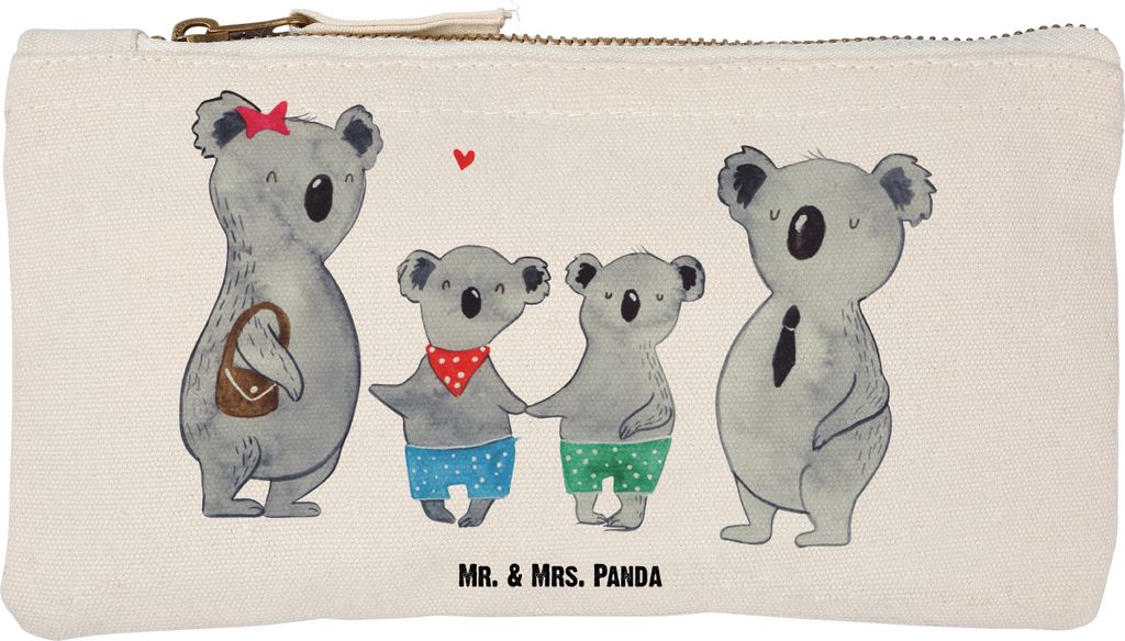Mr. & Mrs. Panda Kosmetiktasche Koala Familie zwei Größe S Klein - Weiß - Geschenk, Muttertag, Koalabär, Schlampermäppchen, Federtasche, Feder...