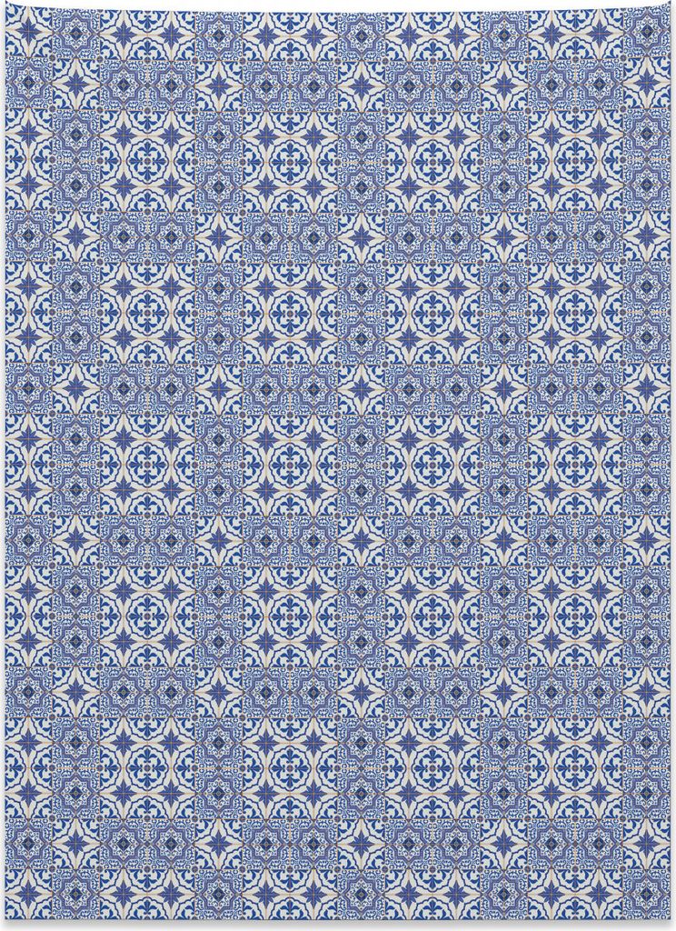 Abakuhaus marokkanisch Wandteppich, Checkered Grid Design aus Weiches Mikrofaser Stoff Kein Verblassen Klare Farben Waschbar, 110 x 150 cm, Violett...