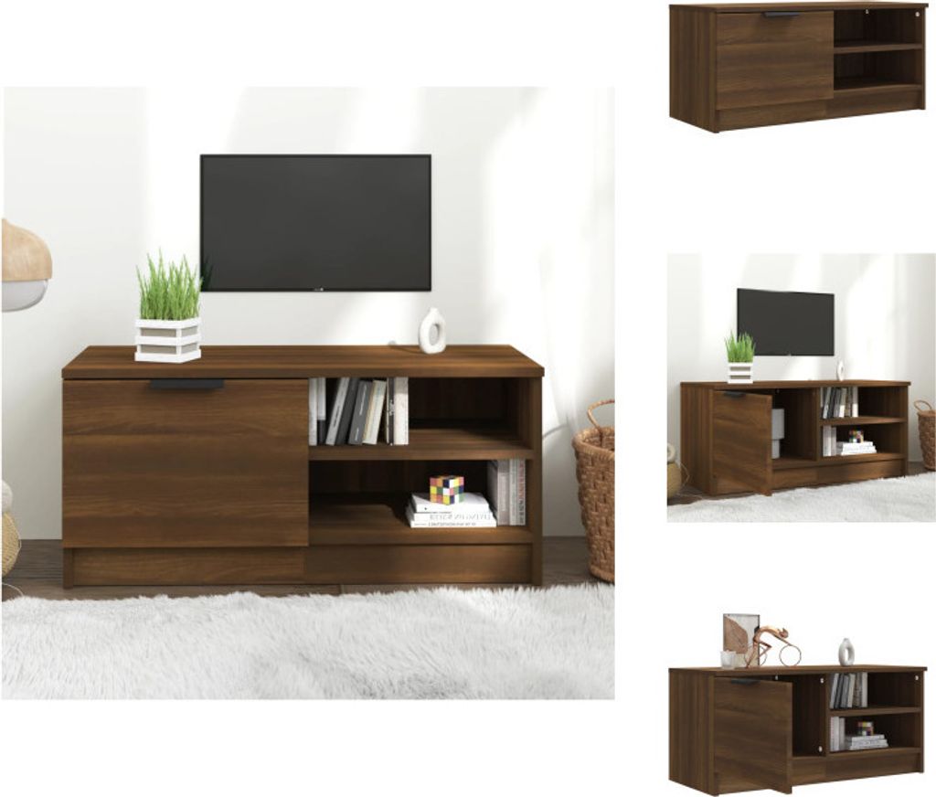 vidaXL TV-Schrank Braun Ereiche 80x35x36,5 cm Holzwerkstoff - TV-Möbel