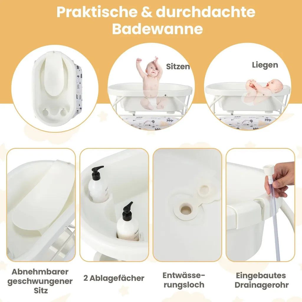 Table à langer nomade avec baignoire intégrée pour bébé de 0-1 an