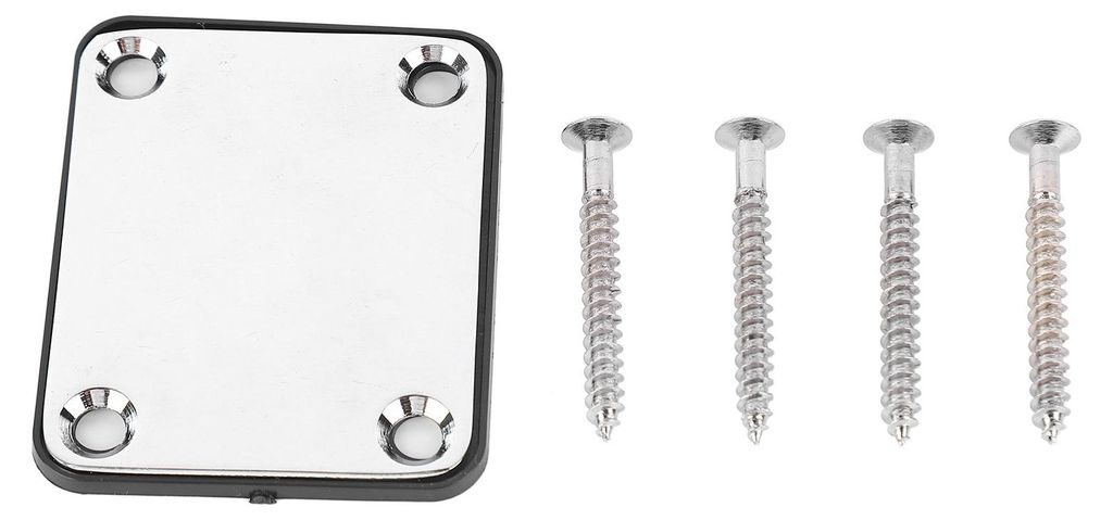 Halsplatte für E-Gitarren, Metall, Gitarrenhalsverstärkung, Schutzplatte als Ersatzteil, Silber