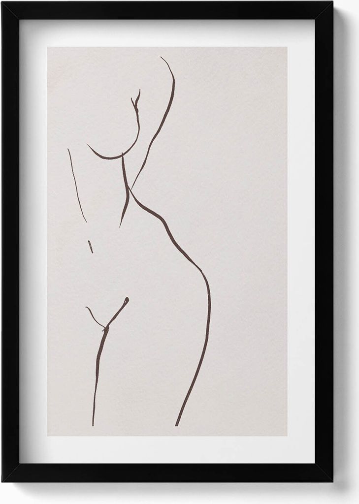 Gerahmtes Kunstwerk– Wandbild mit Rahmen – Gerahmtes Bild – Wanddekoration – 40x60 cm – Schwarz