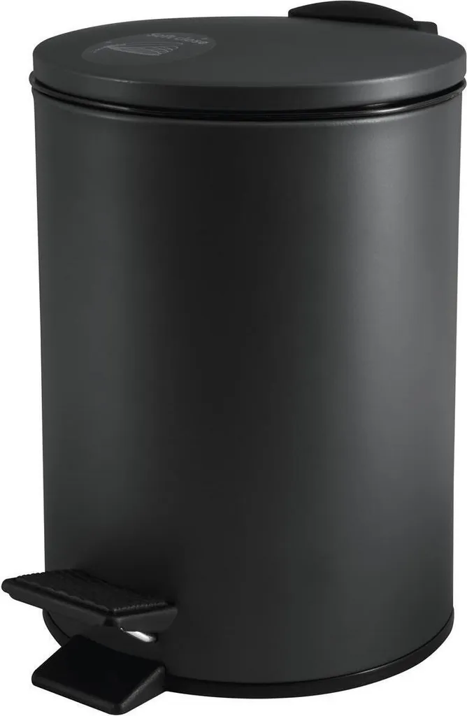 Pattumiera Pedale Spirella Adelar Nero Opaco 3 Litri - Design Moderno