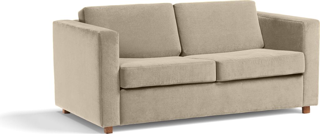 Narcisser Sofa 186cm mit Schlaffunktion, Zweisitzer auf Holzbeinen, Ausziehbare Couch
