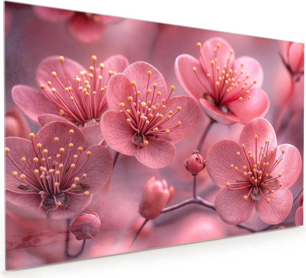 Küchenrückwand Spritzschutz Glas mit Motiv Kirschbaumblüten 40 x 40 cm