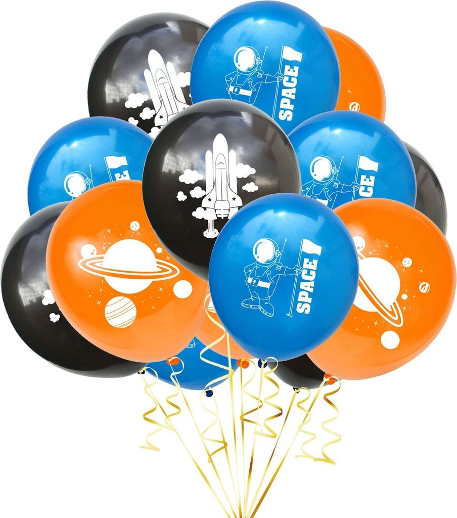 Oblique Unique 10 Weltraum Luftballons für Jungs Kinder Geburtstag Party Astronaut Rakete Raumschiff Ballons