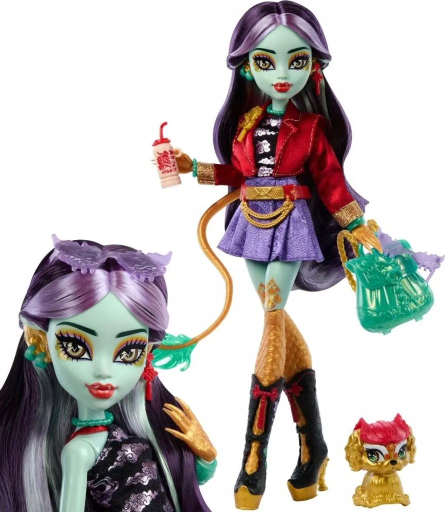 Mannequin Monster High Jinafire Long - Jouet de Mode avec Accessoires