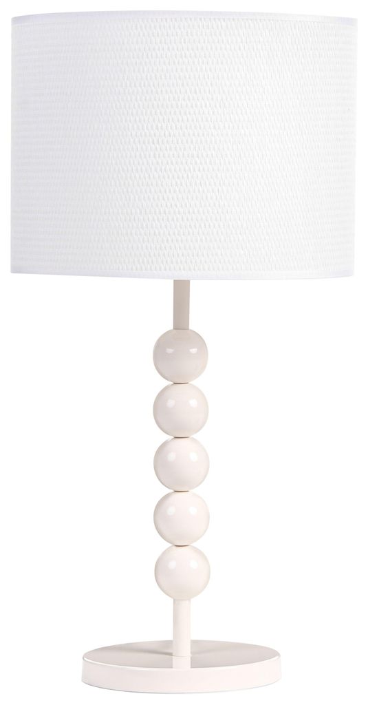 BELIANI Tischlampe Messing Metall mit Stoffschirm Trommelform 58 cm Hoch Modern Langes Kabel mit Schalter Schlaf- u. Wohnzimmer Beleuchtung