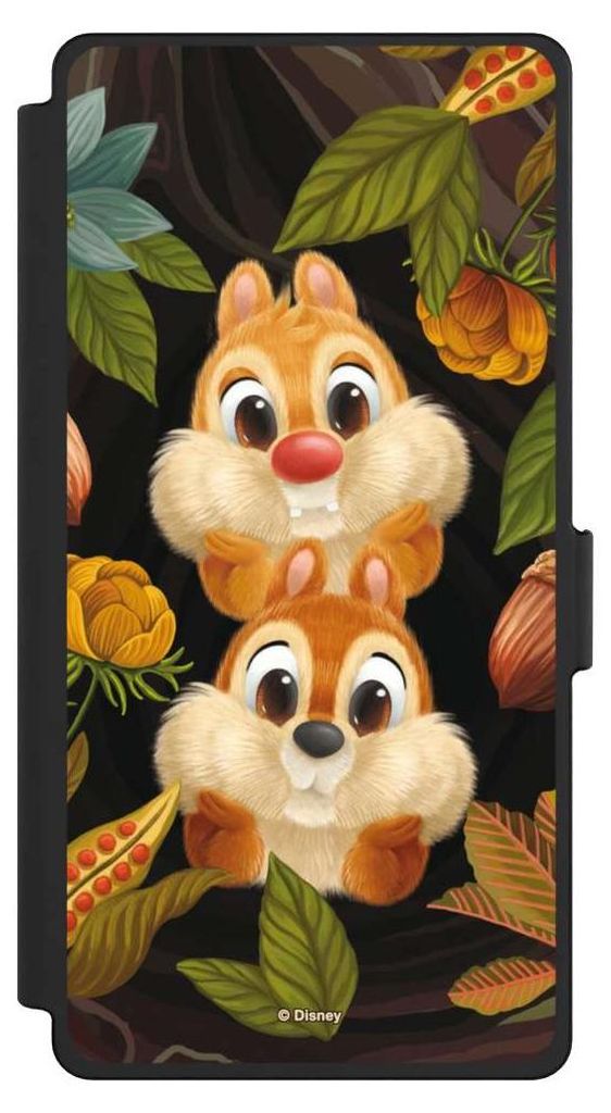 NIVOCASE Klapphülle für Samsung Galaxy S25 Ultra Handyhülle aus Kunst Leder NIVOflip schwarz Disney Offizielles Lizenzprodukt Chip und Chap