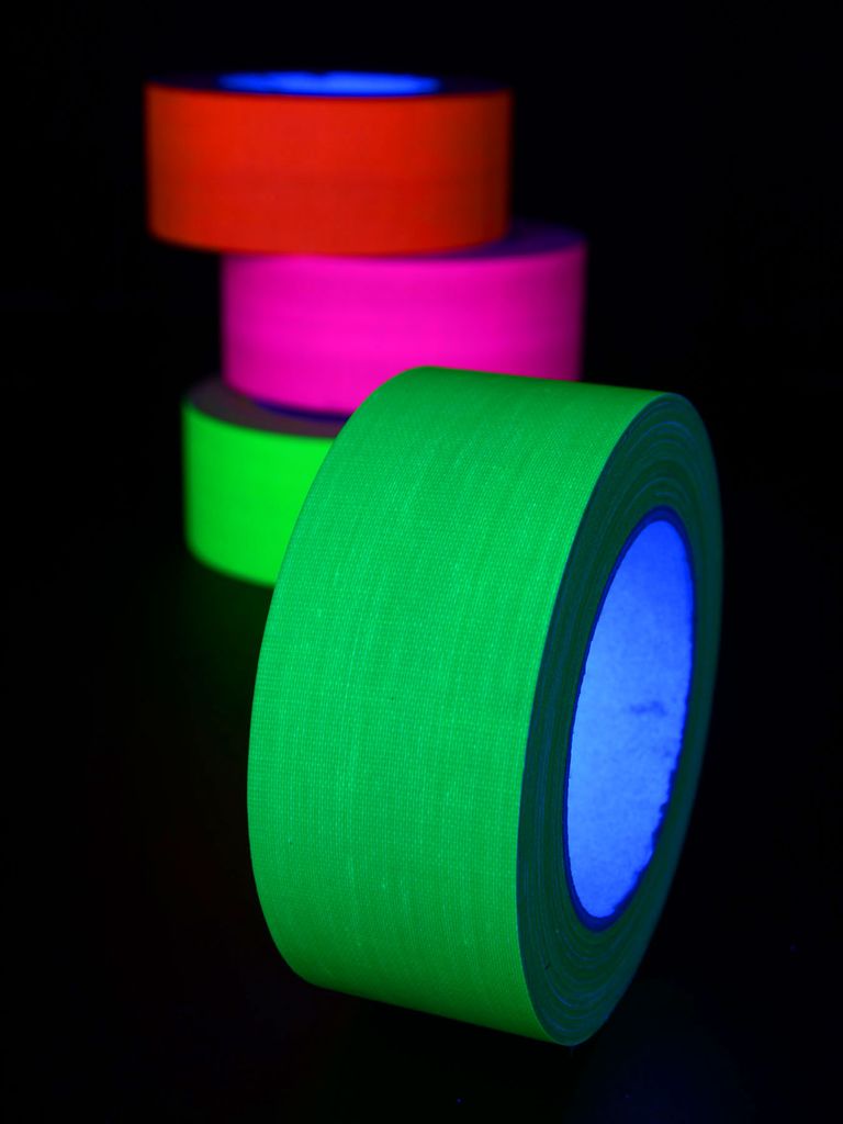25m 19mm Schwarzlicht Neon Klebeband Tape Rolle Fluo Goa Blacklight 