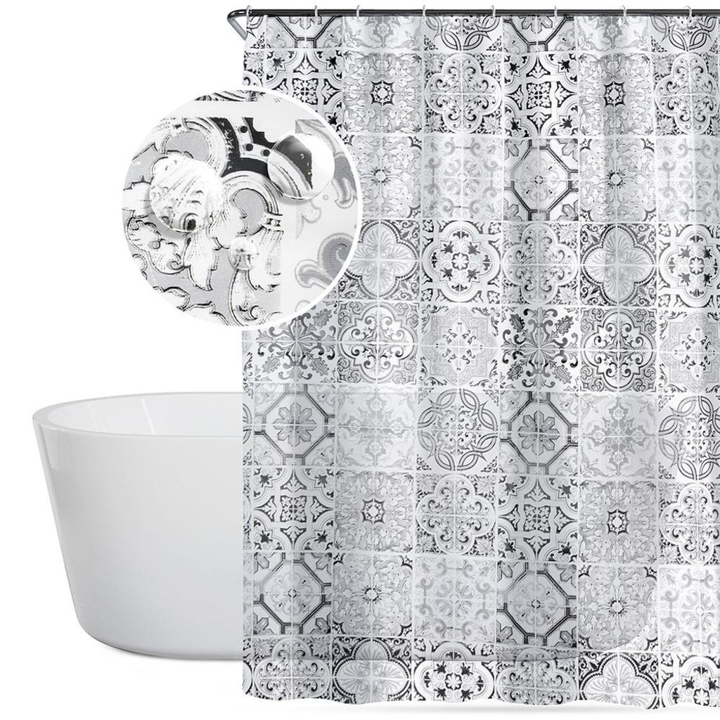 Vilde | Duschvorhang 180x180 cm - 12 Haken im Set - Produktbild 