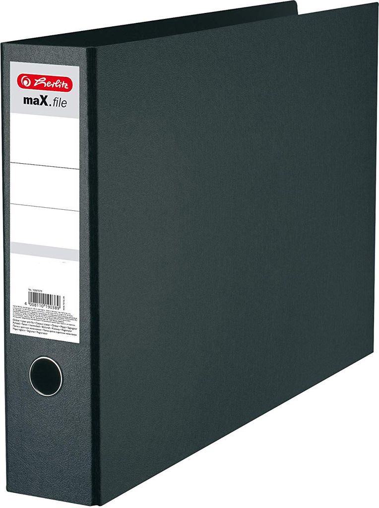 Herlitz Hartpappe Ordner max.file A3 quer Rückenbreite:75 mm schwarz