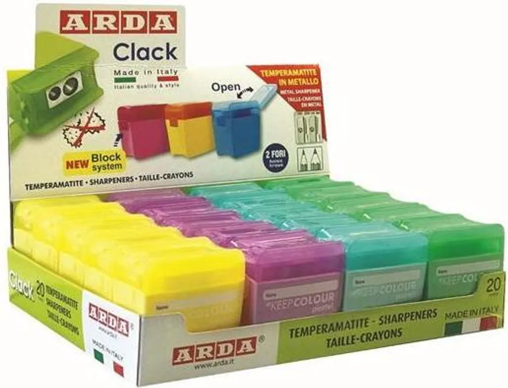 Taille-crayon manuel avec réservoir ARDA pour l'école et le dessin d'art