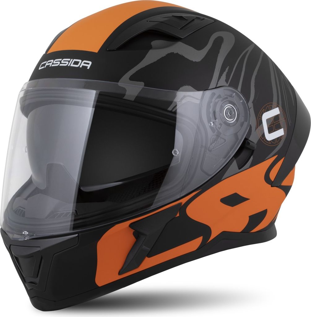 Integralhelm Schutzhelm Crosshelm Cassida Multivers black orange gray Größe XL
