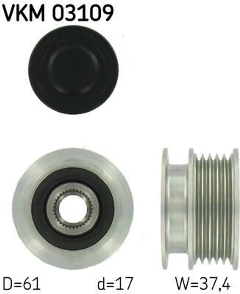 SKF VKM 03109 Ruota libera alternatore OE 028903119AP compatibile con Arosa, Felicia, Polo 6N