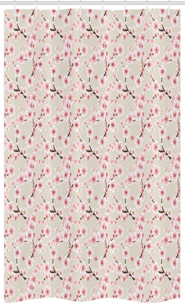 Design Orientale Bagno: Tenda Doccia ABAKUHAUS Fiori di Ciliegio 120x180