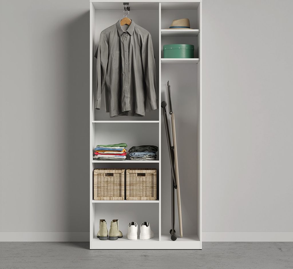 SMARTBett Schrank Kleiderschrank Aktenschrank 100 cm Weiss